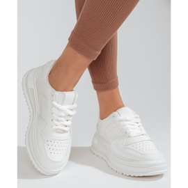 Deportivas mujer Shelovet sneakers suela gruesa blanco 2