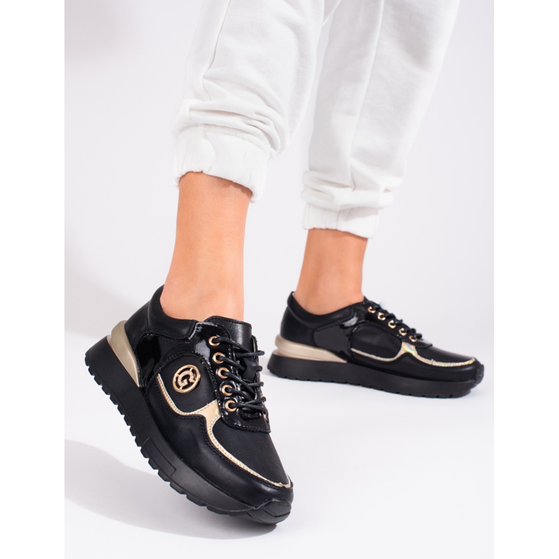 Shelovet seakers mujer piel negro 1