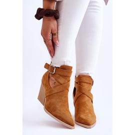 Botas Vaqueras De Mujer Ante Camello Dennise marrón 1