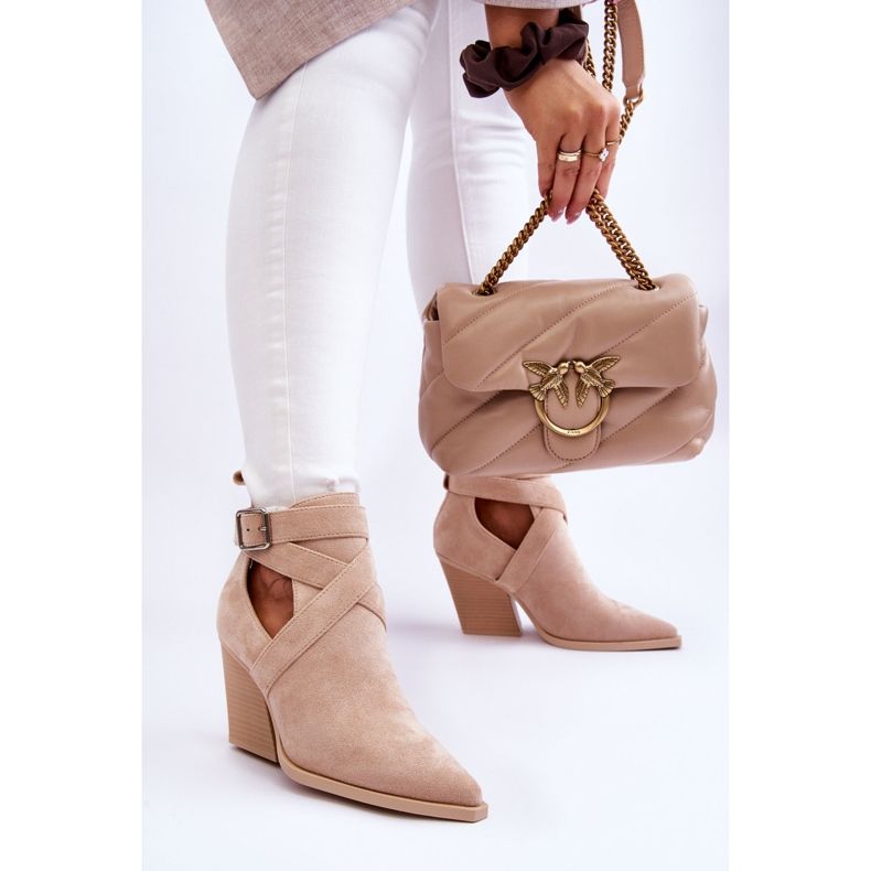 FI1 Botas Cowboy Mujer Ante Beige Dennise 1