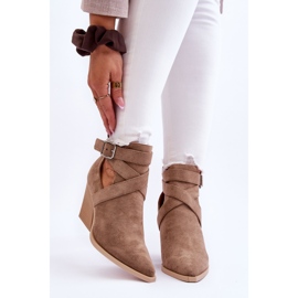 FI1 Botas Cowboy Mujer Ante Beige Oscuro Dennise 1