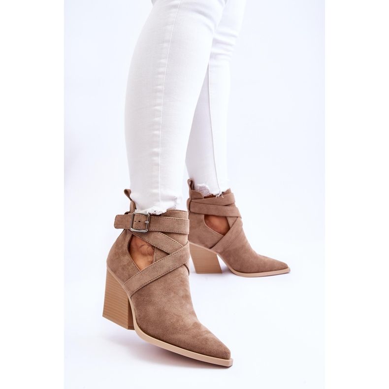 FI1 Botas Cowboy Mujer Ante Beige Oscuro Dennise 2