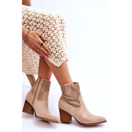FB1 Botas Vaqueras Mujer Ante Beige Norvella 7