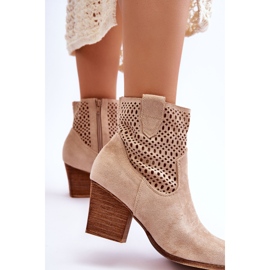 FB1 Botas Vaqueras Mujer Ante Beige Norvella 3
