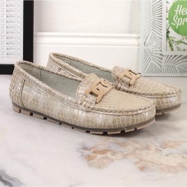 Mocasines de piel lacada para mujer beige cocodrilo Filippo DP3630/23 6