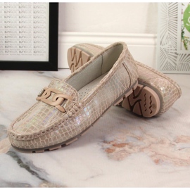 Mocasines de piel lacada para mujer beige cocodrilo Filippo DP3630/23 8