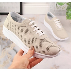 Zapatos mujer cuero beige calados T.Sokolski Bk 800 5