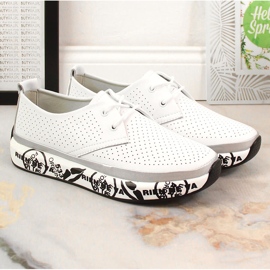 Zapatos de mujer en piel con plataforma blanco T.Sokolski W23-29 6