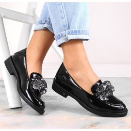 Zapatos mujer lacados con cristales negros Vinceza 10856 6