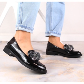 Zapatos mujer lacados con cristales negros Vinceza 10856 7