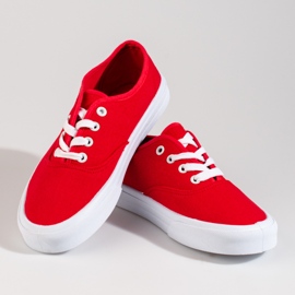 Zapatillas clásicas con cordones para mujer Shelovet rojo 6
