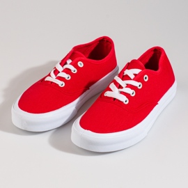 Zapatillas clásicas con cordones para mujer Shelovet rojo 3