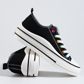 Deportivas mujer plataforma Shelovet negro 6