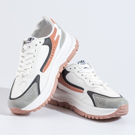 Zapatillas de mujer con suela gruesa Shelovet blanco. 5