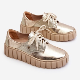Lemar zapatos de cuero en la plataforma de hipnosis dorada dorado 8
