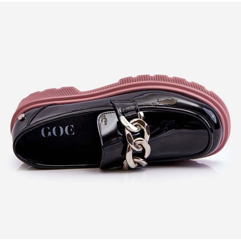 Mocasín Charol Con Cadena GOE LL2N4039 Negro-Morado 1