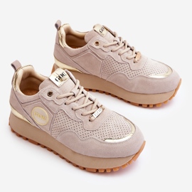 Deportivas Mujer Ante Plataforma GOE LL2N4001 Beige marrón 1