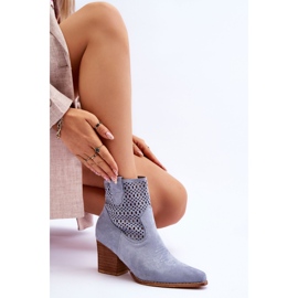 FB1 Botas Cowboy Mujer Ante Azul Claro Norvella 6