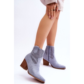 FB1 Botas Cowboy Mujer Ante Azul Claro Norvella 5
