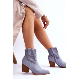 FB1 Botas Cowboy Mujer Ante Azul Claro Norvella 9