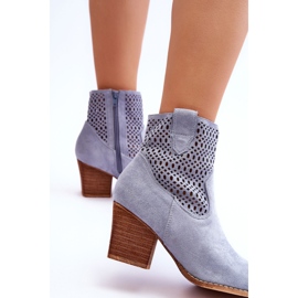 FB1 Botas Cowboy Mujer Ante Azul Claro Norvella 4