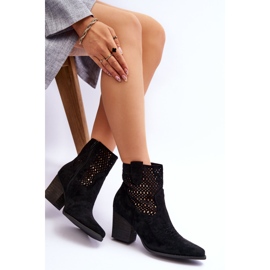 Botas Vaqueras Mujer Ante Con Tacón Negro Norvella 8