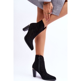 Botas Tacón Ante Calado Negro Logan 4