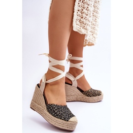 Sandalias De Cuña De Mujer Con Cordones Negro Josephine 2