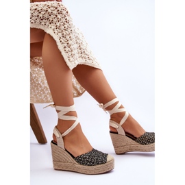 Sandalias De Cuña De Mujer Con Cordones Negro Josephine 8