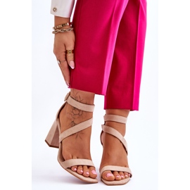 Sandalias Mujer Ante Tacón Beige Lanes marrón 1