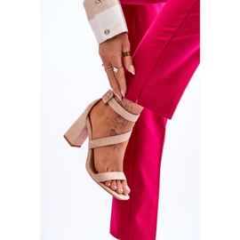 Sandalias Mujer Ante Tacón Beige Lanes marrón 5