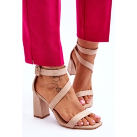 Sandalias Mujer Ante Tacón Beige Lanes marrón 3