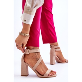 Sandalias Mujer Ante Tacón Beige Lanes marrón 6
