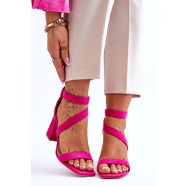 Sandalias Mujer Ante Tacón Fucsia Lanes rosa 1