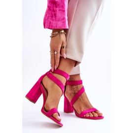 Sandalias Mujer Ante Tacón Fucsia Lanes rosado 2