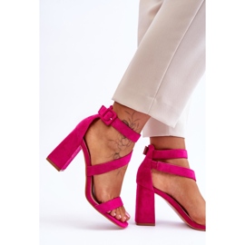 Sandalias Mujer Ante Tacón Fucsia Lanes rosado 4