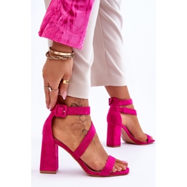 Sandalias Mujer Ante Tacón Fucsia Lanes rosado 5