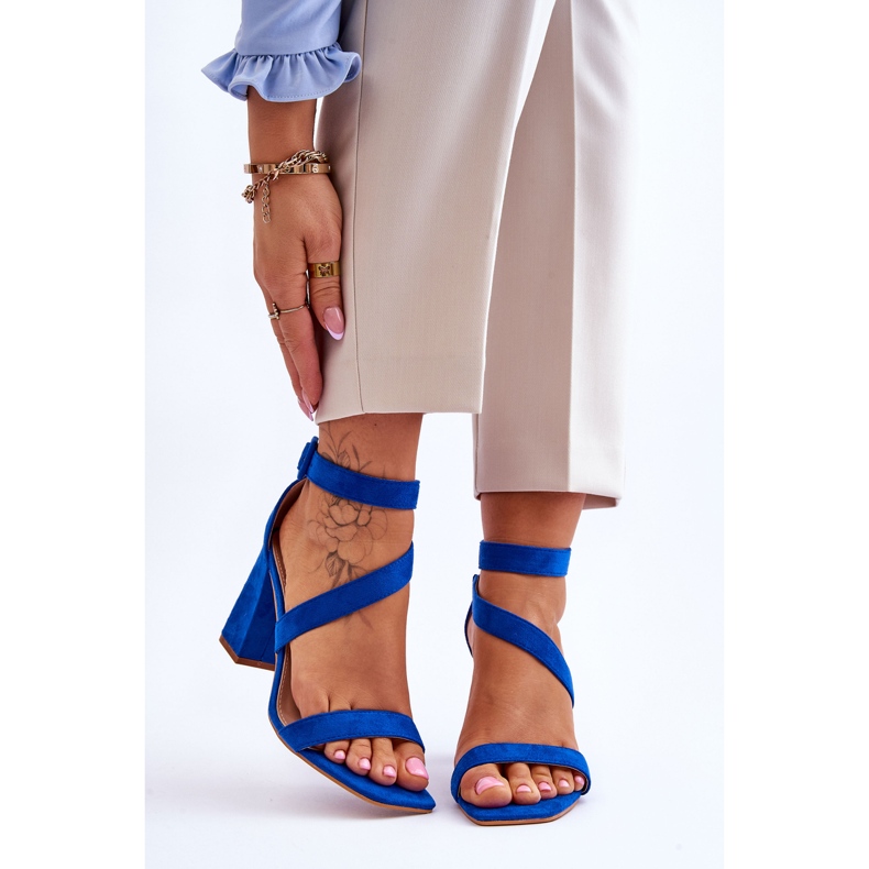 Sandalias Mujer Ante Tacón Azul Lanes 1