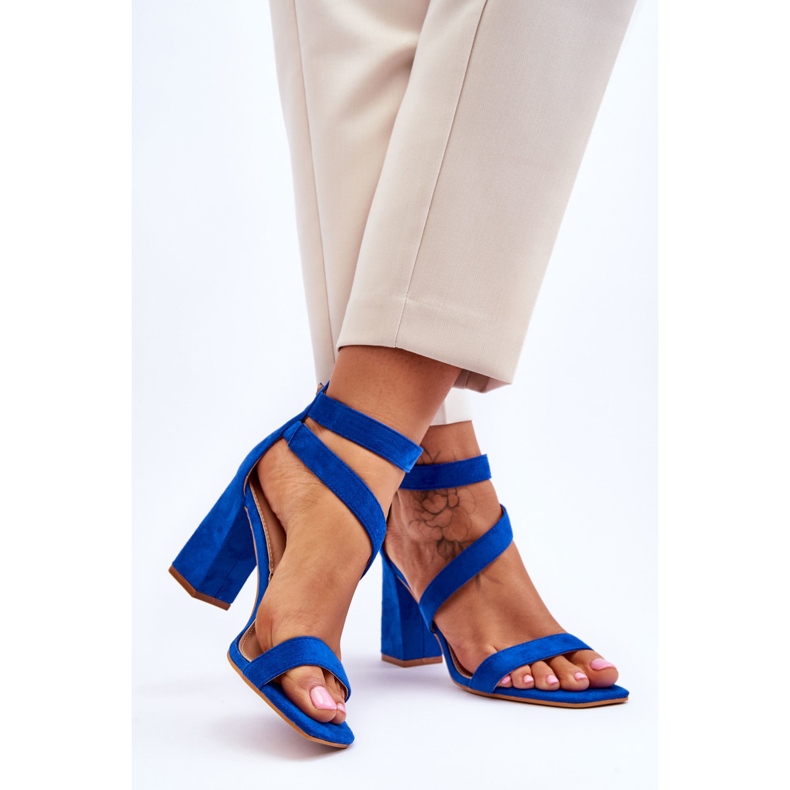 Sandalias Mujer Ante Tacón Azul Lanes 2