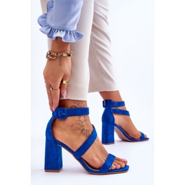 Sandalias Mujer Ante Tacón Azul Lanes 3