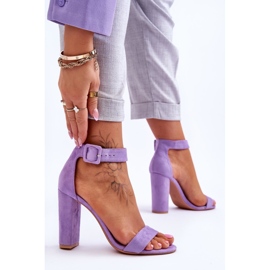 Sandalias Tacón Ante Jacqueline Morado violeta 6