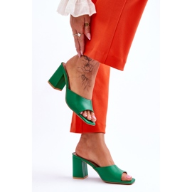 Pantuflas Clásicas Mujer Loara Piel Verde 3