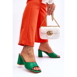 Pantuflas Clásicas Mujer Loara Piel Verde 2