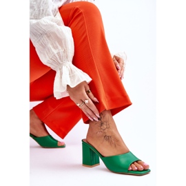 Pantuflas Clásicas Mujer Loara Piel Verde 4