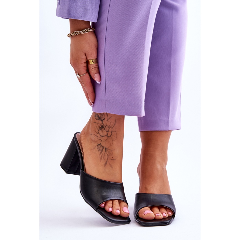 Pantuflas Clásicas Mujer Piel Negras Loara negro 1