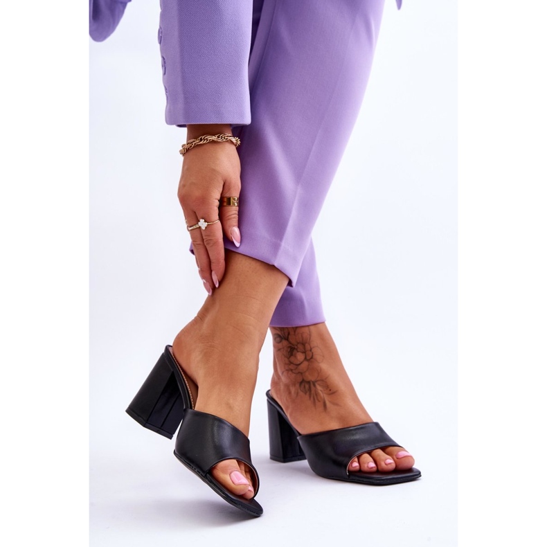 Pantuflas Clásicas Mujer Piel Negras Loara negro 2