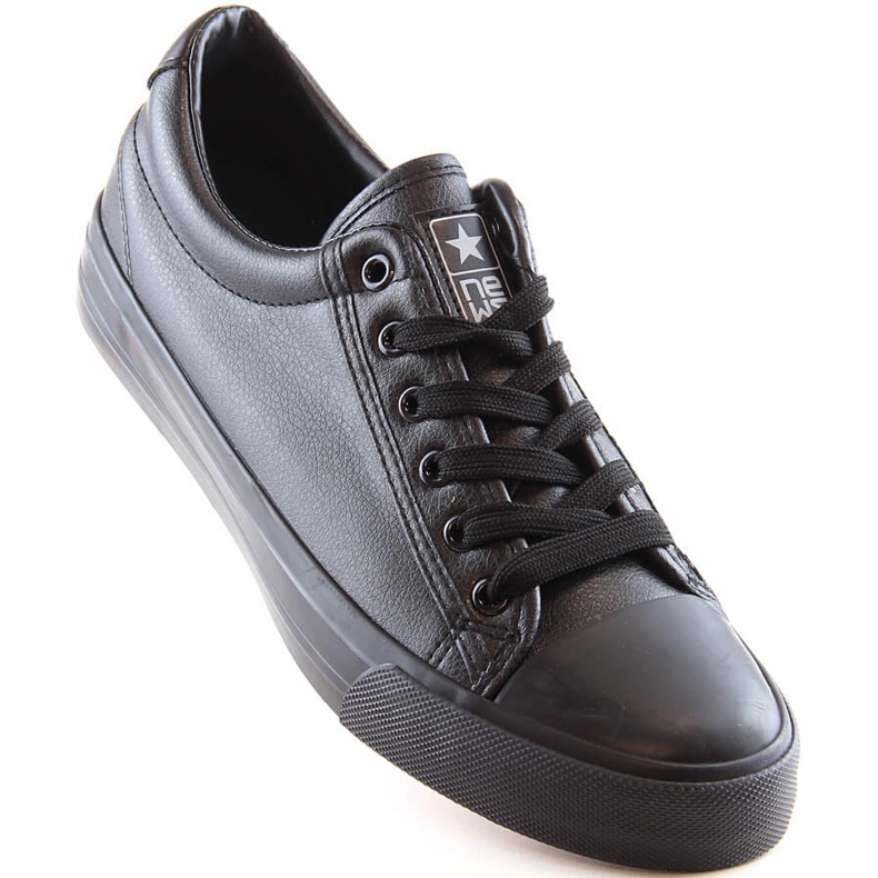 Sneakers de hombre News 1200 en polipiel negra negro 1