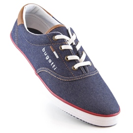 Cómodos zapatos deportivos de mezclilla para hombre Bugatti LL153143 azul 1