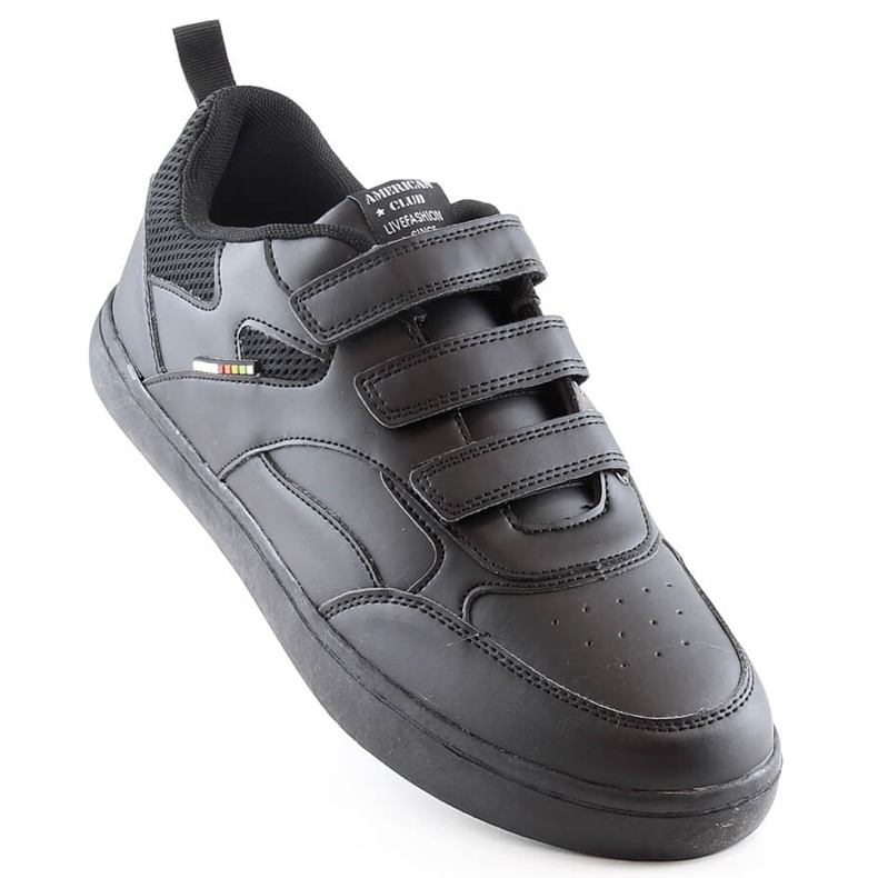 Deportivas de hombre American Club 148/23 negras con velcro negro 1