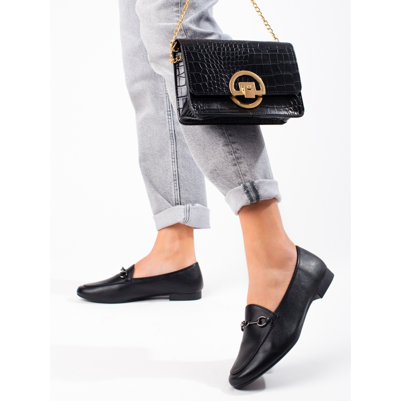 Mocasines negros de mujer VINCEZA 1